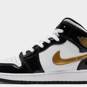 Air Jordan 1 Mid SE Patent "Black/Gold"